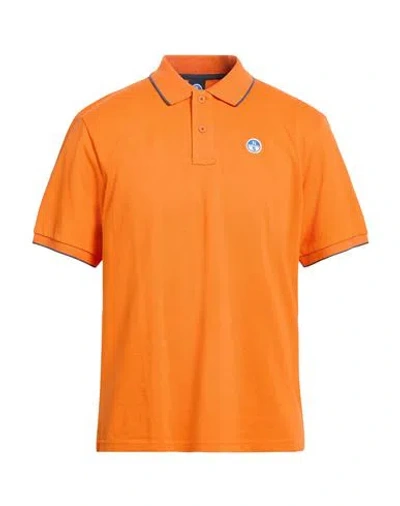 North Sails Man Polo Shirt Orange Size Xl Cotton