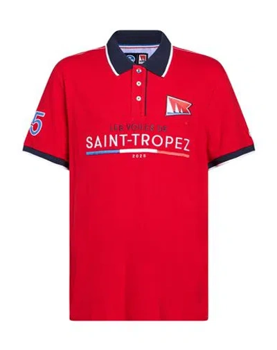North Sails Man Polo Shirt Red Size Xl Cotton, Elastane