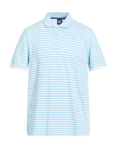 North Sails Man Polo Shirt Sky Blue Size L Cotton