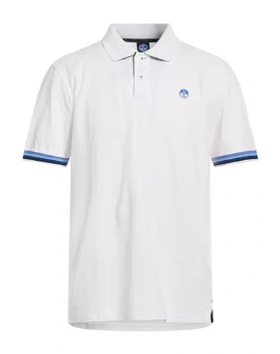 North Sails Man Polo Shirt White Size L Cotton, Elastane