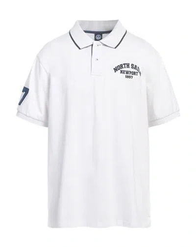 North Sails Man Polo Shirt White Size Xl Cotton, Elastane