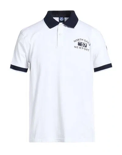 North Sails Man Polo Shirt White Size Xl Cotton, Elastane