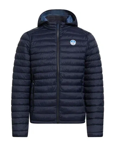 North Sails Man Puffer Navy Size Xxxl Nylon In Blue