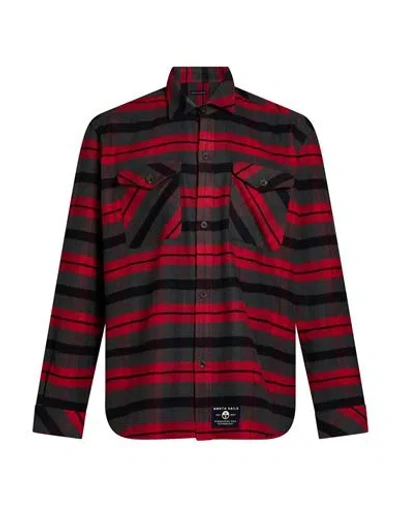 North Sails Man Shirt Red Size M Cotton In Brown