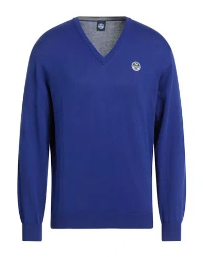 North Sails Man Sweater Purple Size S Cotton In Blue