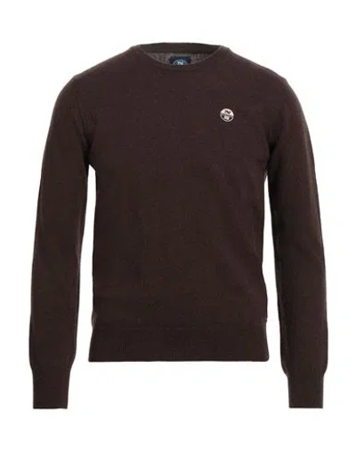 North Sails Man Sweater Chocolate Brown Size Xxs Wool, Polyamide
