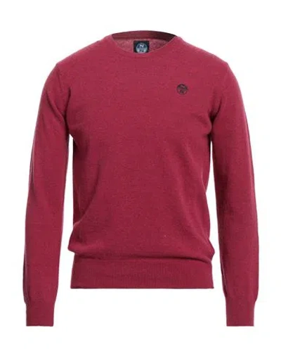 North Sails Man Sweater Garnet Size Xxs Wool, Polyamide In Red