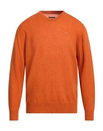 North Sails Man Sweater Orange Size Xs Wool, Nylon