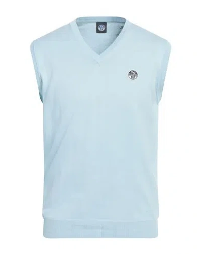 North Sails Man Sweater Sky Blue Size M Cotton