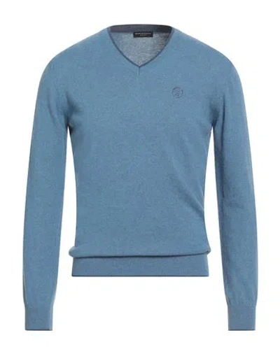 North Sails Man Sweater Slate Blue Size Xxl Polyamide, Wool, Viscose, Cashmere