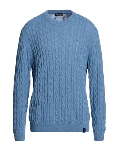 North Sails Man Sweater Slate Blue Size Xxl Polyamide, Wool, Viscose, Cashmere