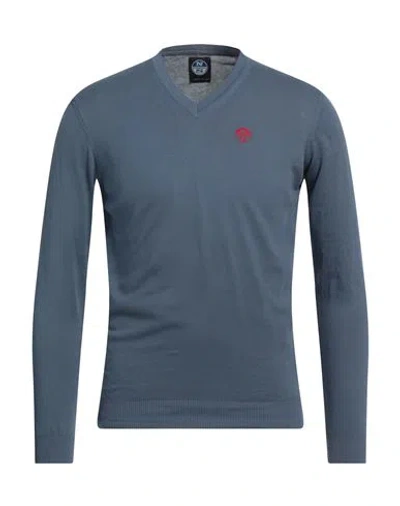 North Sails Man Sweater Slate Blue Size Xxs Cotton