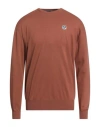 North Sails Man Sweater Tan Size Xxl Cotton In Brown
