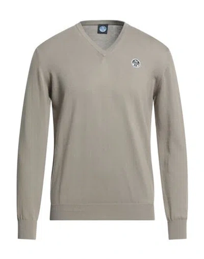 North Sails Man Sweater Taupe Size M Cotton In Grey