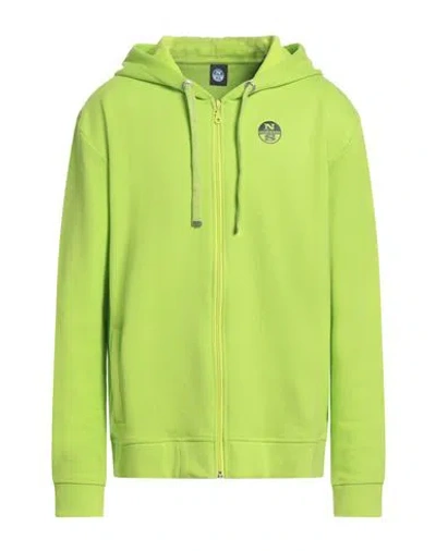 North Sails Man Sweatshirt Lime Green Size S Cotton, Polyester
