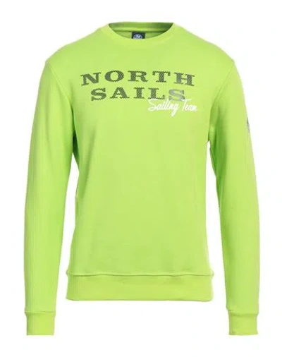 North Sails Man Sweatshirt Lime Green Size Xxl Viscose, Nylon, Elastane