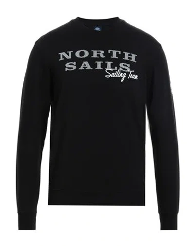 NORTH SAILS NORTH SAILS MAN SWEATSHIRT BLACK SIZE L VISCOSE, NYLON, ELASTANE