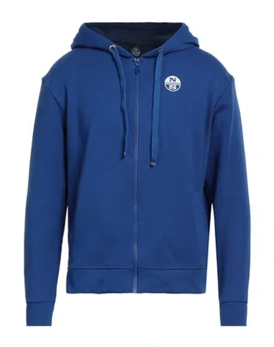 North Sails Man Sweatshirt Blue Size S Cotton, Polyester In Blue