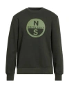 North Sails Man Sweatshirt Dark Green Size Xl Cotton
