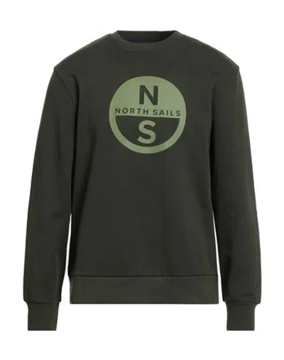 North Sails Man Sweatshirt Dark Green Size Xl Cotton