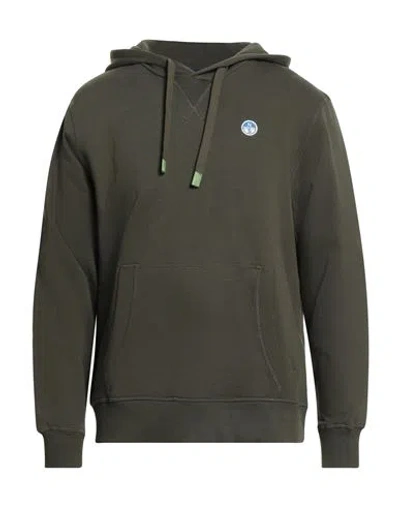 North Sails Man Sweatshirt Dark Green Size Xl Cotton