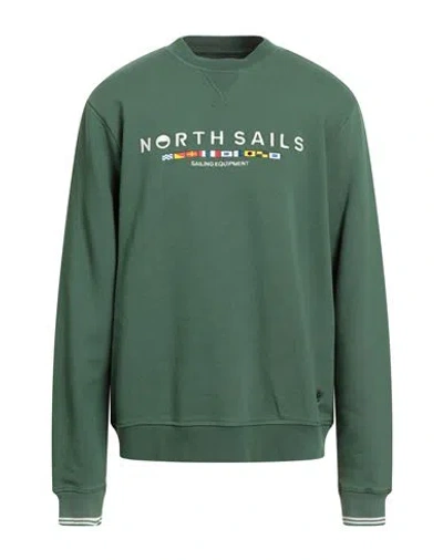 North Sails Man Sweatshirt Green Size L Cotton