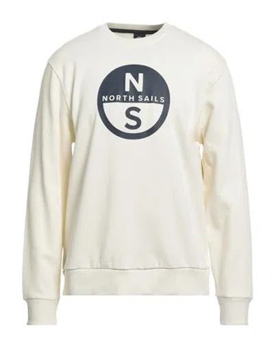 North Sails Man Sweatshirt Ivory Size Xl Cotton In White
