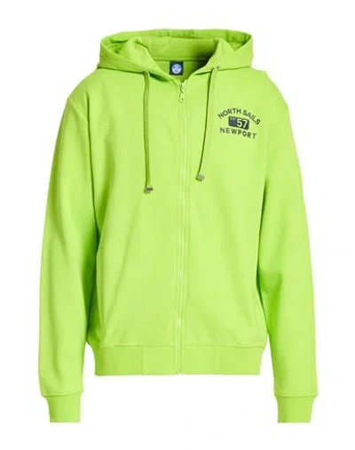 North Sails Man Sweatshirt Lime Green Size L Viscose, Nylon, Elastane