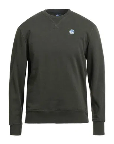 North Sails Man Sweatshirt Military Green Size Xs Cotton
