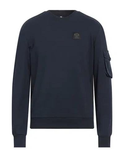 North Sails Man Sweatshirt Navy Size Xs Cotton, Elastane In Navy Blue