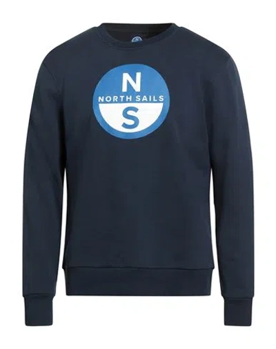 North Sails Man Sweatshirt Navy Size Xl Cotton In Blue