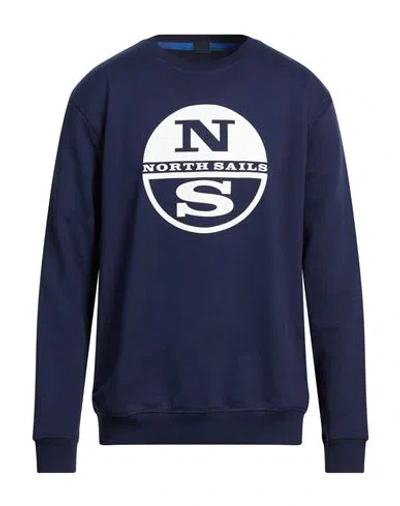North Sails Man Sweatshirt Navy Size Xl Cotton In Blue
