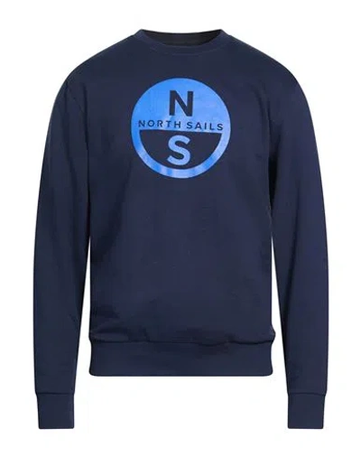 North Sails Man Sweatshirt Navy Size Xl Cotton In Blue
