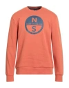 North Sails Man Sweatshirt Orange Size Xxl Cotton