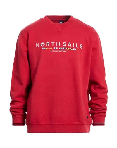 North Sails Man Sweatshirt Red Size Xxl Cotton