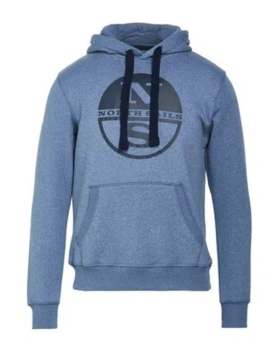 North Sails Man Sweatshirt Slate Blue Size Xxs Cotton, Polyester