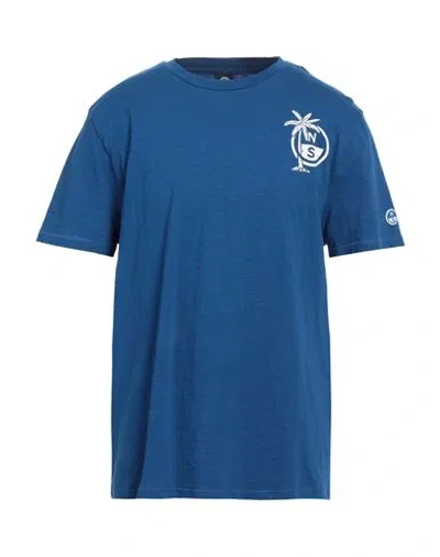 North Sails Man T-shirt Bright Blue Size Xl Cotton