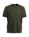 North Sails Man T-shirt Dark Green Size S Cotton, Elastane