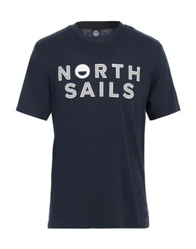 North Sails Man T-shirt Midnight Blue Size L Cotton