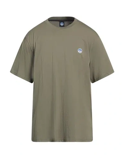 North Sails Man T-shirt Military Green Size 3xl Cotton