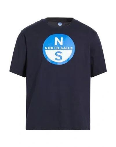 North Sails Man T-shirt Navy Size L Cotton In Black