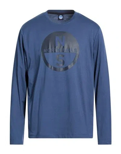 North Sails Man T-shirt Navy Size M Cotton In Blue