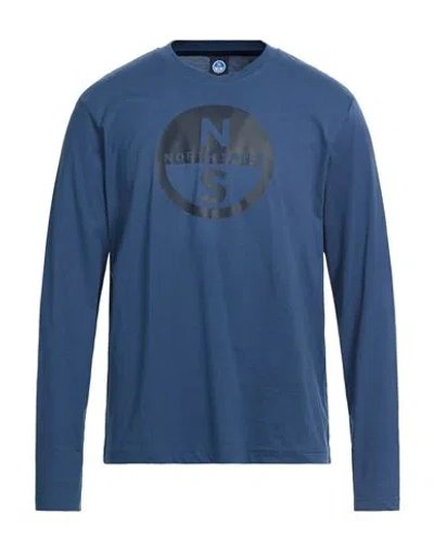 North Sails Man T-shirt Navy Size Xxl Cotton In Blue