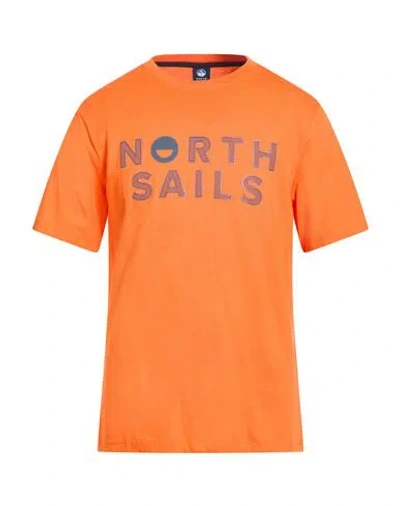 North Sails Man T-shirt Orange Size S Cotton