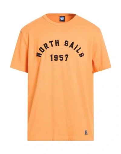 North Sails Man T-shirt Orange Size S Cotton