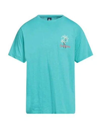 North Sails Man T-shirt Turquoise Size Xl Cotton In Blue