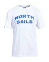 North Sails Elegant White Cotton Tee With Bold Blue Logo In White