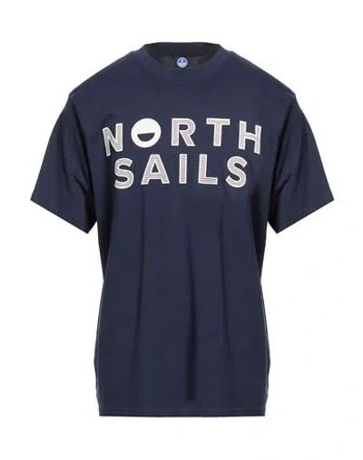 North Sails Man T-shirt Navy Size Xl Cotton In Blue