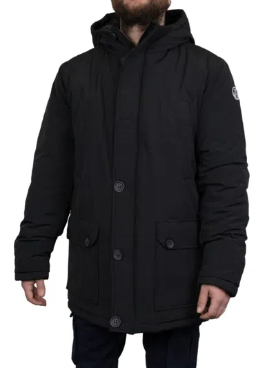 North Sails Men's Hooded Longline Jacket In Black