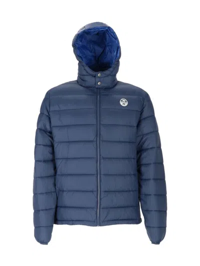 North Sails Men's Hooded Puffer Jacket In Navy